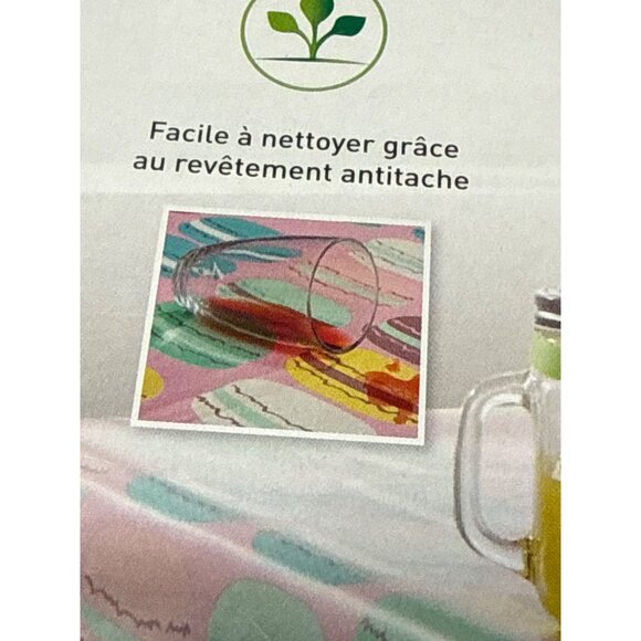 Colorful Macaron Print Tablecloth 130x160 Cm  Easy-Clean Stain-Resistant Coating - Picture 5 of 5